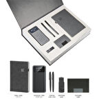 VIP Hediyelik Set - Powerbank, Defter, Kalem, USB Bellek ve Kartvizitlik - (5’li Kurumsal Seti)
