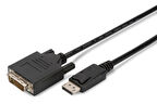 Digitus AK-340301-020-S 2 Mt DISPLAY PORT to DVI 24+1 DP1.1a AWG28 2x Zırhlı Klit Dönüştürücü Kablo