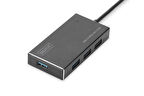 Digitus DA-70240-1 USB 3.0 to 4 Port USB 3.0 5V 2A Güç Adaptörlü Alüminyum USB 3.0 Çoklayıcı Hub