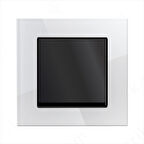 Asyagrup Ovivo Prime Elements Akrilik Cam Beyaz - Siyah Anahtar - Çerçeve Dahil