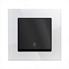 Asyagrup Ovivo Prime Elements Akrilik Cam Beyaz - Siyah Veavien Anahtarı - Çerçeve Dahil