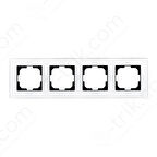 Asyagrup Ovivo Prime Elements Akrilik Cam Beyaz - Siyah Dörtlü Çerçeve