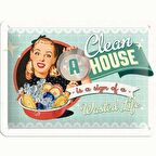 Nostalgic Art A Clean House Kabartmalı Metal Duvar Panosu
