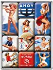 Nostalgic Art Pin Up Ahoy Magnet Set 9 Parça