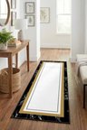 Luxory Modern Dijital Baskı Yıkanabilir Kaymaz Yolluk Halı