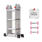 3,46 Metre - 12  Basamaklı Katlanır Akrobat Merdiven