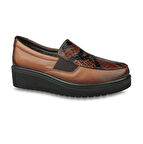 Ceyo 0730 Kadın Hakiki Deri Feta Topuk Anatomik Ayakkabı