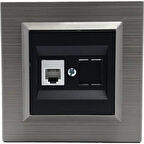 Asyagrup Ovivo Quantum Manyetik Gri Data İnternet Prizi - Çerçeve Dahil