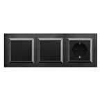 Asyagrup Ovivo Quantum Siyah Üçlü Set Komütatör AnahtarPriz - Çerçeve Dahil