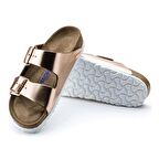 Birkenstock Arizona Metallic Copper Naturel Leather Soft Taban Kadın Terlik 952091