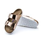 Birkenstock Kadın Terlik 952093 Arizona Birkenstock NL Metallic Coppeer WB