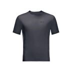 Jack Wolfskin Bisiklet Yaka Kısa Kollu Baskılı Gri Erkek T-Shirt