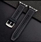 Apple Watch 42/44MM Dikiş Desenli Dokuma Silikon Kordon