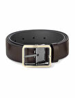 Montblanc KahverengiGri 35 mm Çift Taraflı Deri Kemer 131192