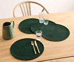 Amerikan Servis, 4 Adet, Yuvarlak, Yeşil