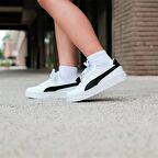 Puma Skye Clean - Kadın Deri Beyaz-Siyah Spor Ayakkabı - 380147 04