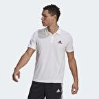 Adidas GM2154 Polo Yaka Kısa Kollu LogoBaskılı Beyaz Erkek T-Shirt