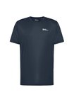 Jack Wolfskin TECH T M Koyu Mavi Bisiklet Regular Fit Logo Baskılı Erkek T-Shirt