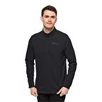 Jack Wolfskin Düz Siyah Erkek Polar Sweatshırt 1709522-6000 TAUNUS HZ M