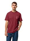 Jack Wolfskin Bordo Erkek Bisiklet Yaka T-Shirt 1809791TR_JACK TENT T M