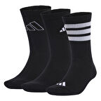 Logo 3'lü Unisex Siyah Günlük Stil Çorap JI6315