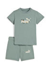 Lastikli Bel Normal Yeşil Bebek Şort Takım 68628630-MINICATS SANDY ADVENTURES