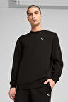Erkek Bisiklet Yaka Sweatshirt - Siyah | XS