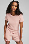 HER Tee Pudra Kadın Kısa Kol T-Shirt
