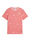 Puma Pembe Kız Çocuk T-Shirt 68510624-FLAMING LOVE AOP Tee G Pea