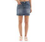 JW2649-K adidas Denım Mını Skt Kadın Elbise - Etek Mavi