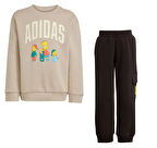 JL9197-C adidas Lk Sım Jog &amp;Ccedil;ocuk Eşofman Takımı Krem