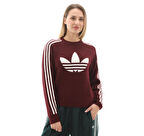 KS7805-K Lurex Knıt Crew Kadın Sweatshirt Bordo