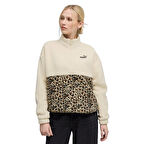 Ess Graphic Animal Crew Kadın Bej Günlük Stil Sweatshirt 68808387