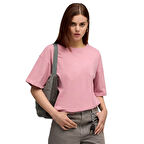 Her Oversized Kadın Pembe Günlük Stil T-Shirt 68814865