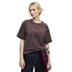 Ess Elevated Velour Kadın Bordo Günlük Stil T-Shirt 68810688