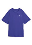 Puma 68951427 TRAINING Relaxed Tee Lapis Lacivert Yuvarlak Yaka Regular Fit Düz Kadın T-Shirt