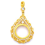 BZ Altın Kaplama Taşlı Sonsuzluk Çeyrek Çerçeve Kolye Ucu TGR-358