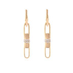 BZ Altın Kaplama Tasarım Taşlı Küpe UNK-617