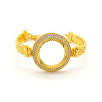 Yarım Altın Çerçeve Bileklik Çelik Altın Kaplama BLZ-621