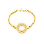 Çeyrek Altın Çerçeve Bileklik Çelik Altın Kaplama Çiçek Burgu Model BLK-1110