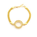 Çeyrek Altın Çerçeve Bileklik Çelik Altın Kaplama BLK-1109