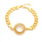 Çeyrek Altın Çerçeve Bileklik Çelik Altın Kaplama Güneş Figaro Model BLK-1116