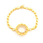 Çeyrek Altın Çerçeve Bileklik Çelik Altın Kaplama Çiçek Arpa Model BLK-1113