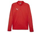 Puma Teamfinal Training 1/4 Zip Top Erkek Futbol Antrenman Uzun Kollu Üst 65855101 Kırmızı