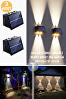 Technojet Solar Güneş Enerjili 4 Ledli Bahçe Aydınlatması Aplik Sarı Işık Led Lamba (2 Adet)