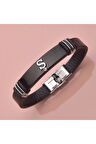 Men Ş Harfli Deri Erkek Bileklik Takı Dream Design Aksesuar