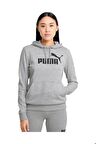 Puma ESS Logo Hoodie Gri Kadın Sweatshirt 