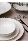 Kütahya Porselen Bone Luz Form Yemek Takımı Beyaz 24 Parça 6 Kişilik