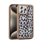 Apple iPhone 15 Pro Uyumlu Kılıf Taşlı ve Simli Tasarım Azra Kapak