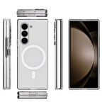 Samsung Galaxy Z Fold 6 Uyumlu Kılıf Kamera Korumalı Magsafe Sert PC Şeffaf Porto Kapak